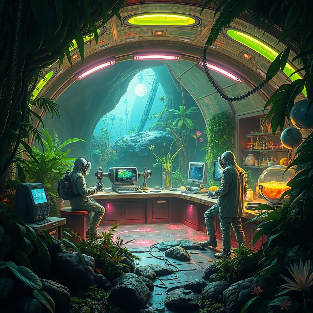 Futuristic Scientists Uncover Alien Jungle Secrets in Hologr...