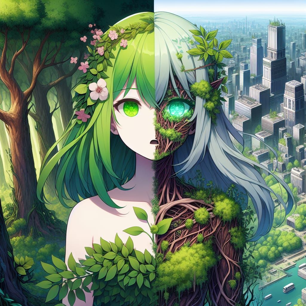 Dryad at World's Edge: Anime-Style Matte Painting