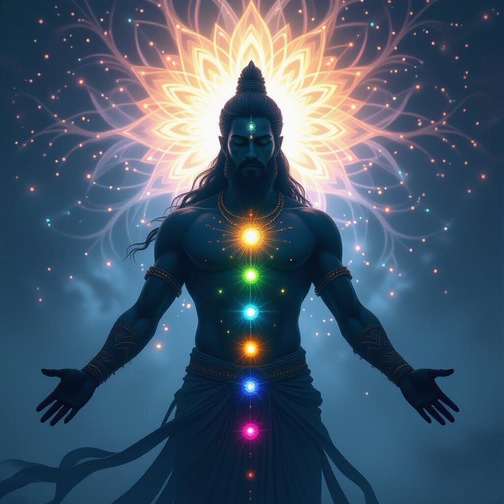 Divine Being with Glowing Chakras