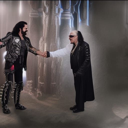Jesse Ventura and Gene Simmons Handshake: Digital Painting