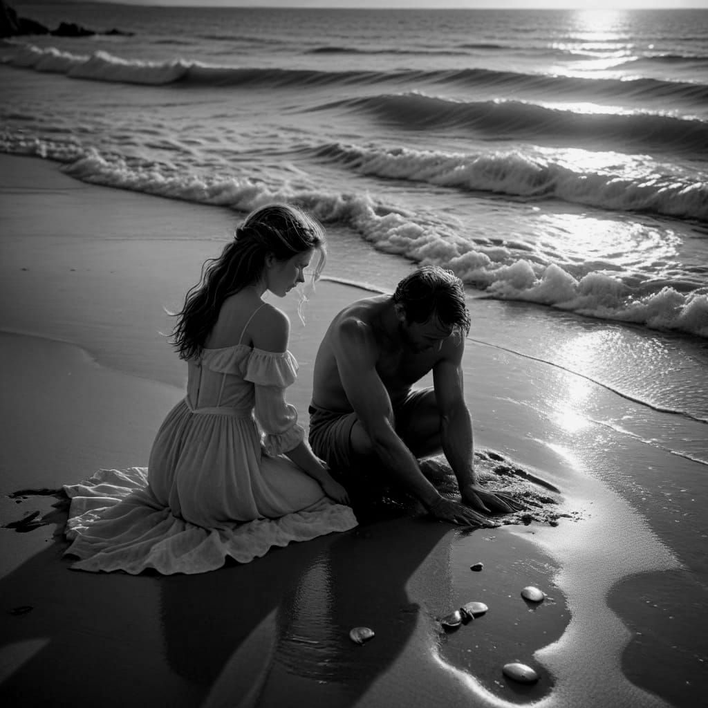 Searching the sand for a relic washed up by the sea