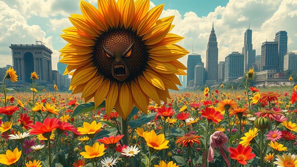 Floral Frenzy: Nature's Fury Unleashed