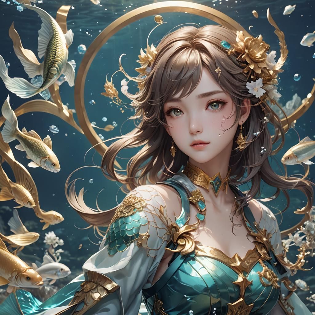 Pisces in 3D Anime Style Art