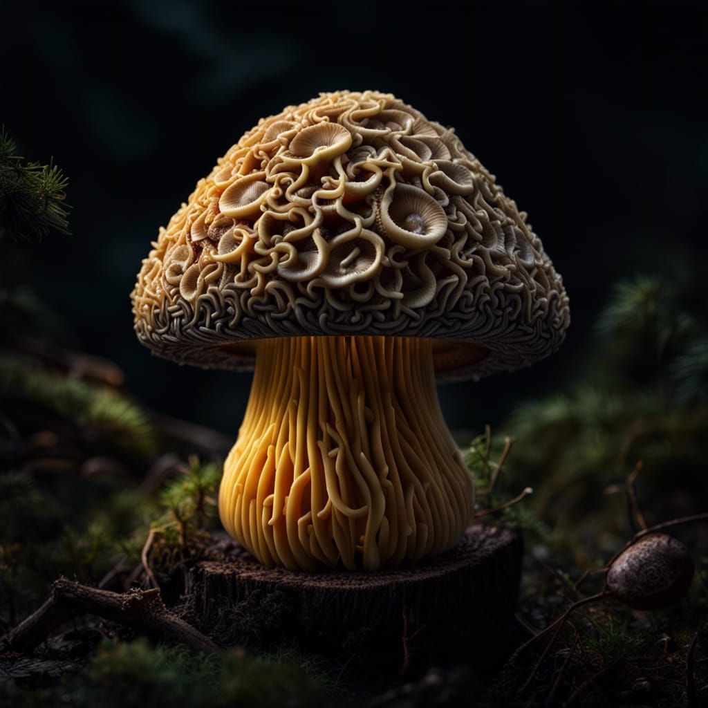 Hyperrealistic Cheese Mushroom with Intricate Details