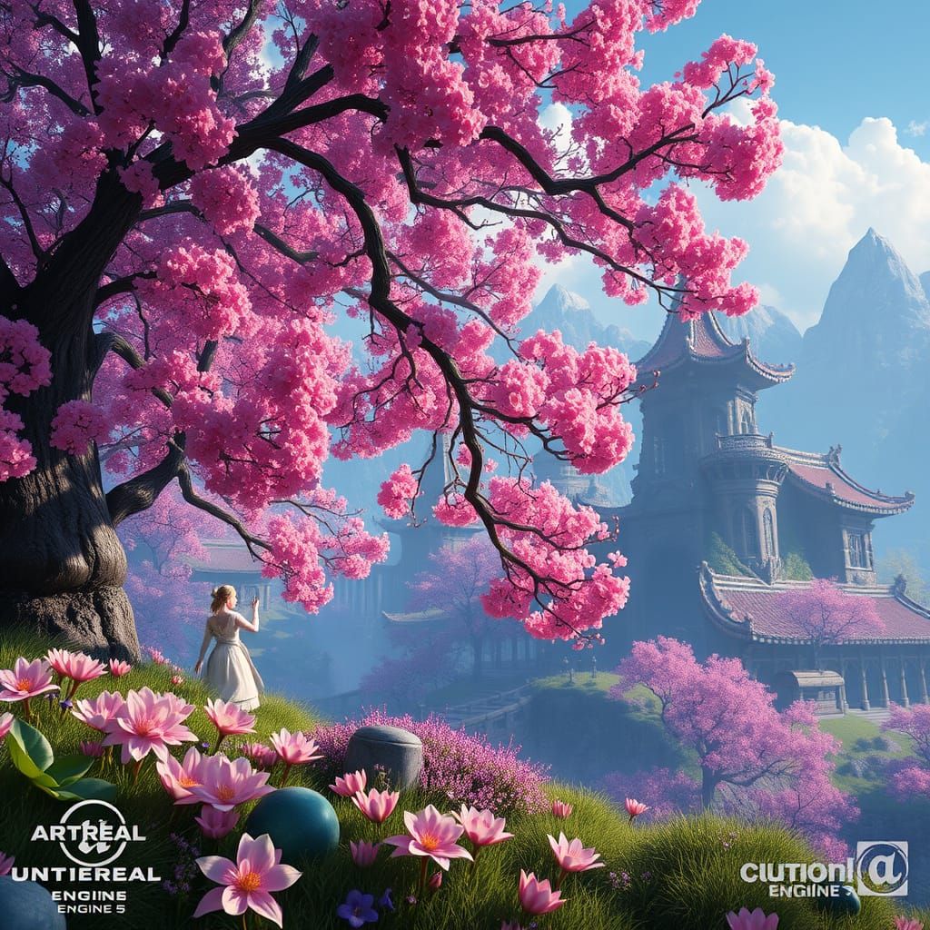 Enchanted Springtime Landscape in Vibrant Detail