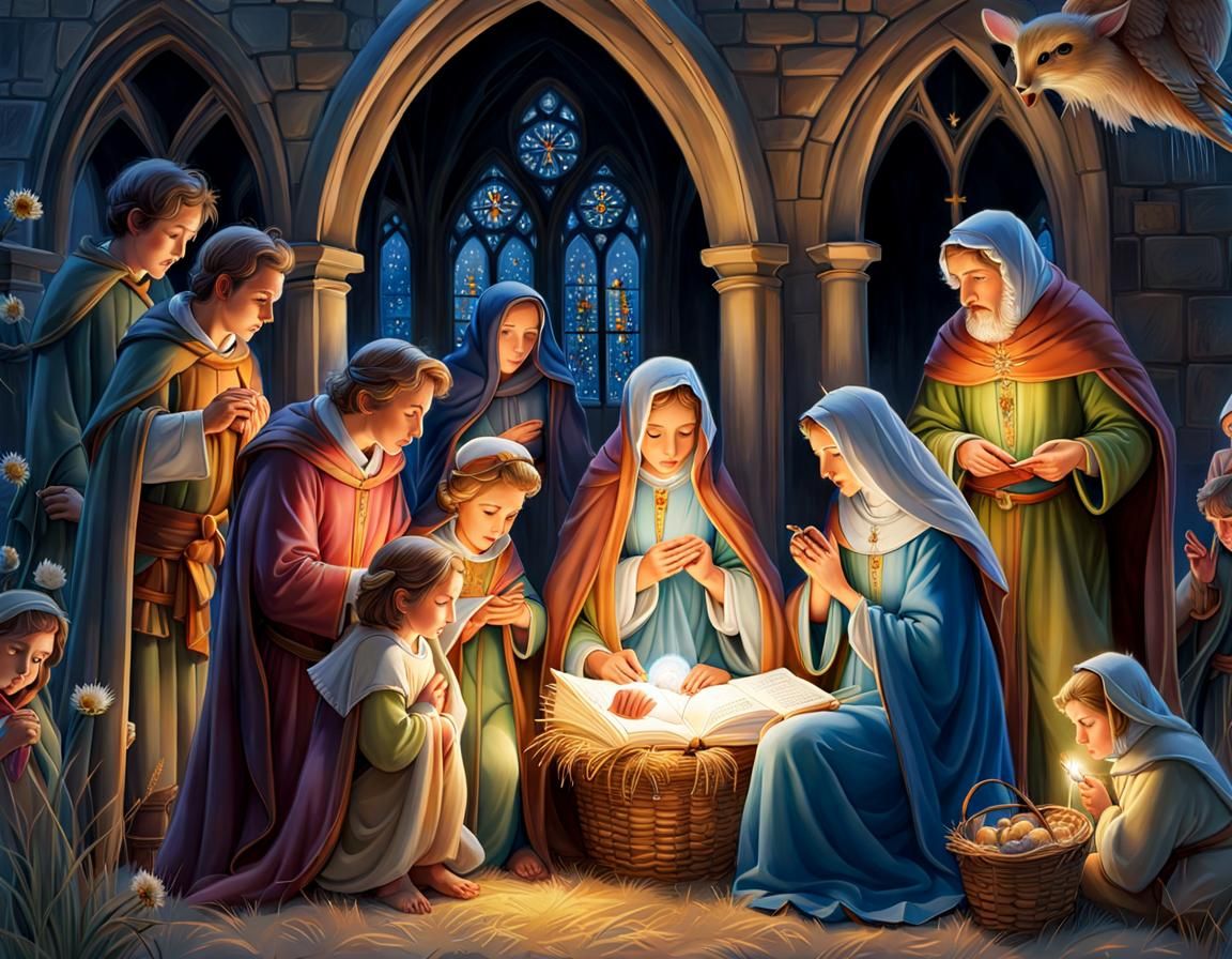 Nativity Scene with the Bible