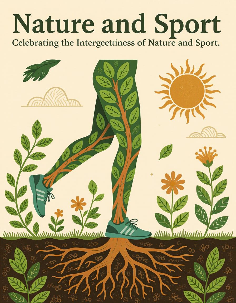 Eco-Art Poster: Runner with Tree Root Legs