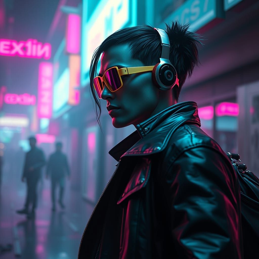 Gothic Cyberpunk Cityscape at Dusk