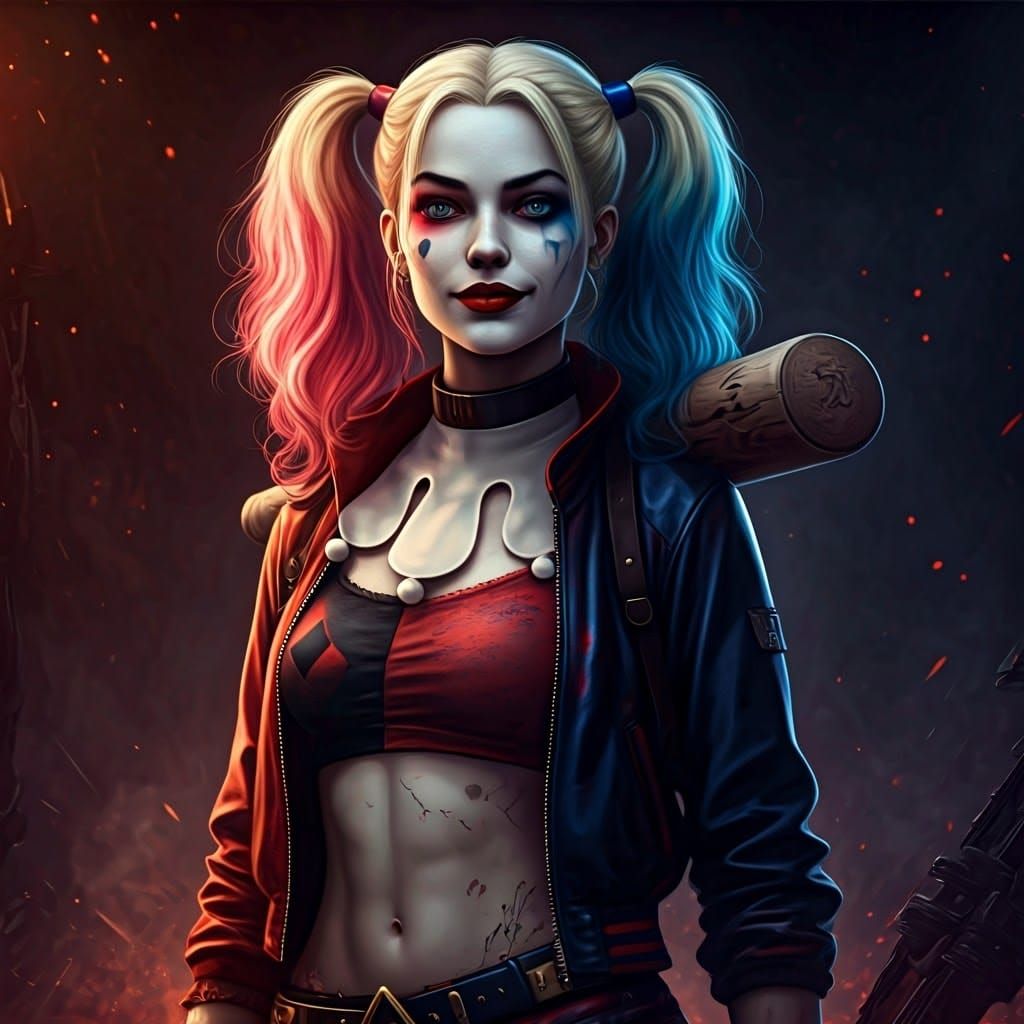Harley Quinn Splash Screen in Detailed Matte Painting