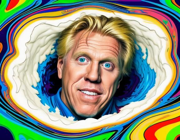 Psychedelic Portrait of Man in Mashed Potatoes