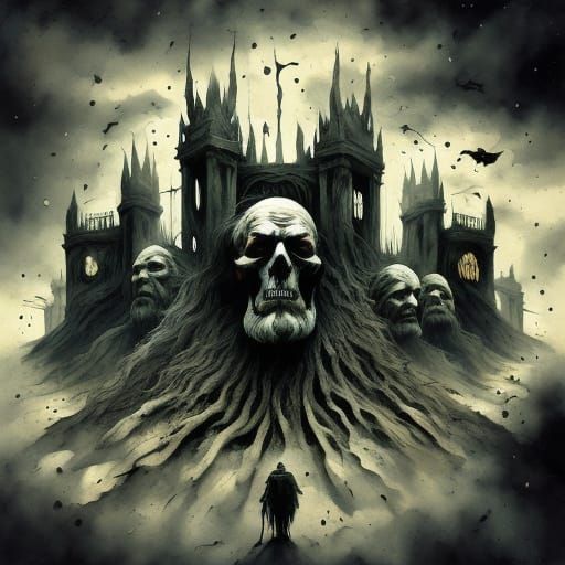 Watercolour Horror Portraits with Disturbing Facial Expressi...