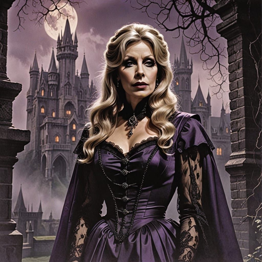 Ethereal Vampire Goddess in Victorian Gothic Splendor