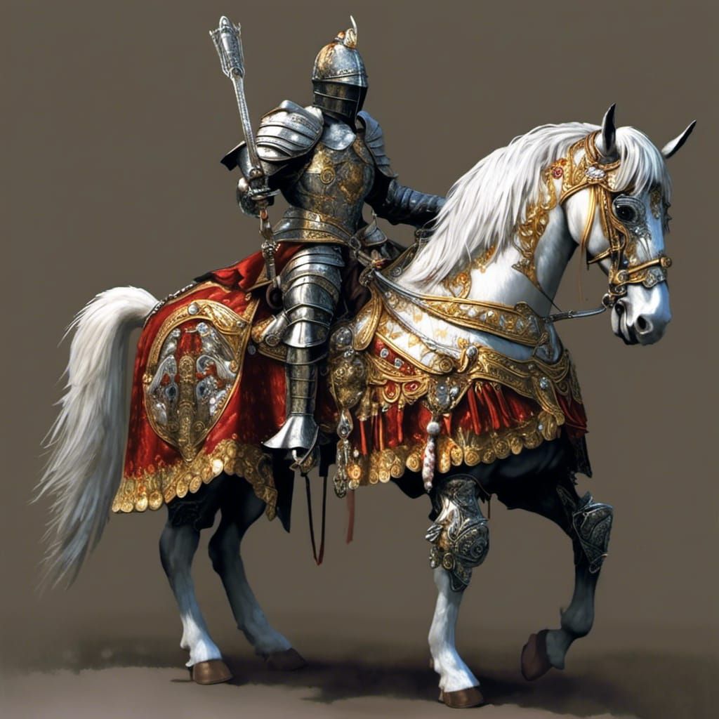 3 FT Paladin templar riding heavy horse
