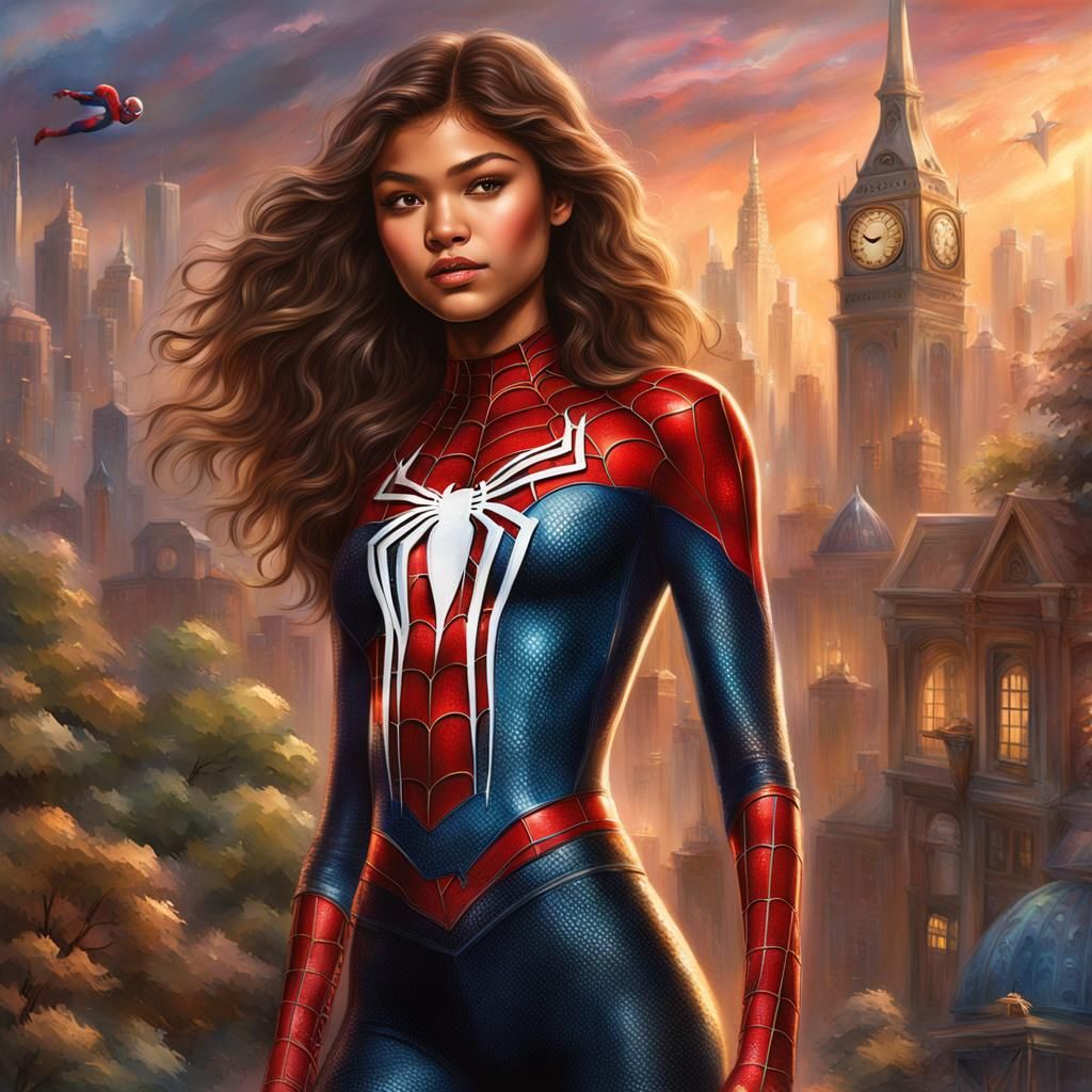 Ethereal Spider-Woman Portrait in Fantasy Style
