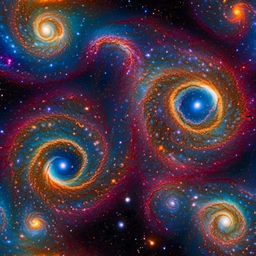 Colorful Vortex of Planets and Suns
