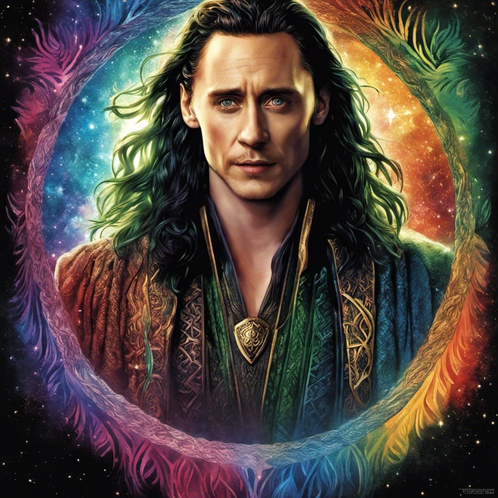 Loki of Asgard with Braids and Galaxy Texture