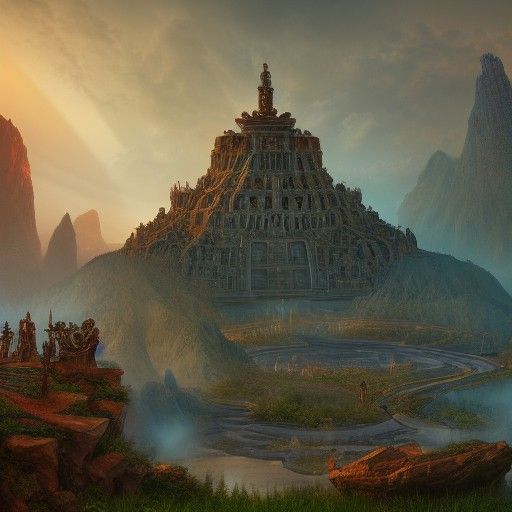 Magical Cradle of Civilization Monument: Detailed Matte Pain...