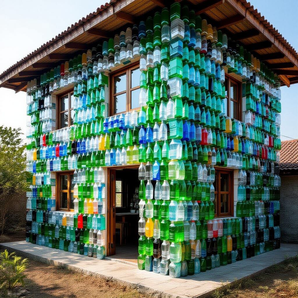 House Built from Recycled Plastic Bottles