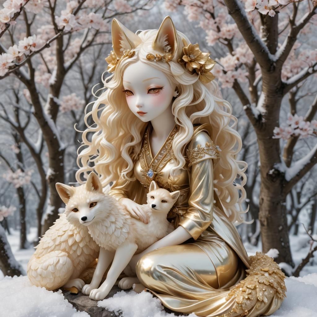 Kitsune Glass Figurine #92