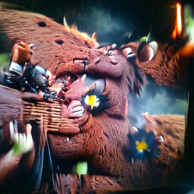Gruffalo Beheading: A Dramatic Scene in 8k Resolution