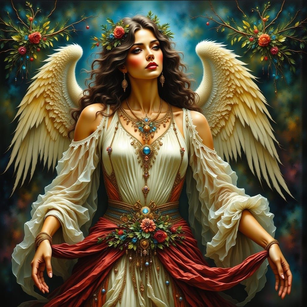 Christmas Angel in Alcohol Ink Style