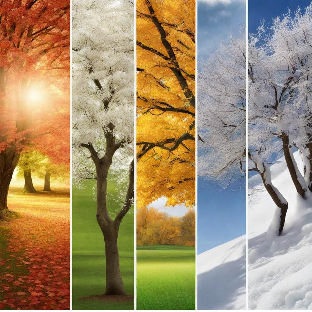 Four Seasons Banner: Spring, Summer, Fall, Winter