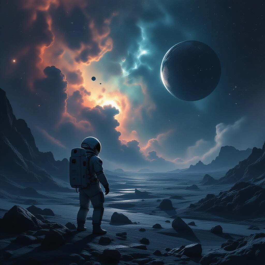 Astronaut Lost in Cosmic Horror Nebula