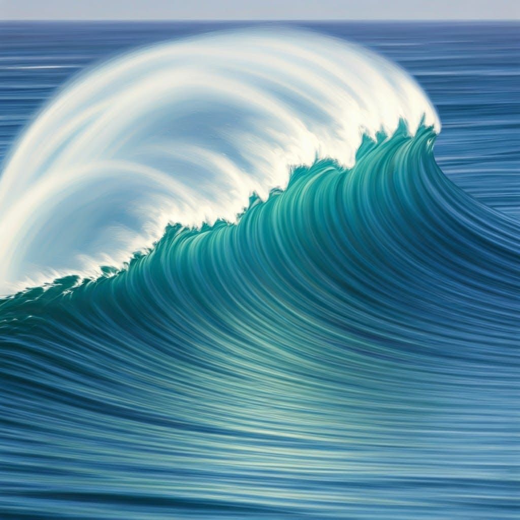Impressionist Ocean Wave in Elegance