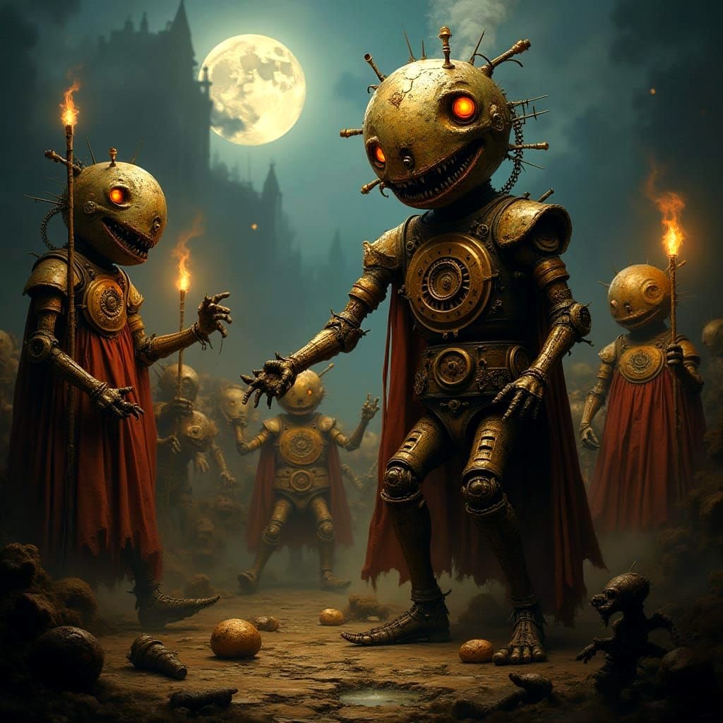 Grotesque Clockwork Carnival in Steampunk Style