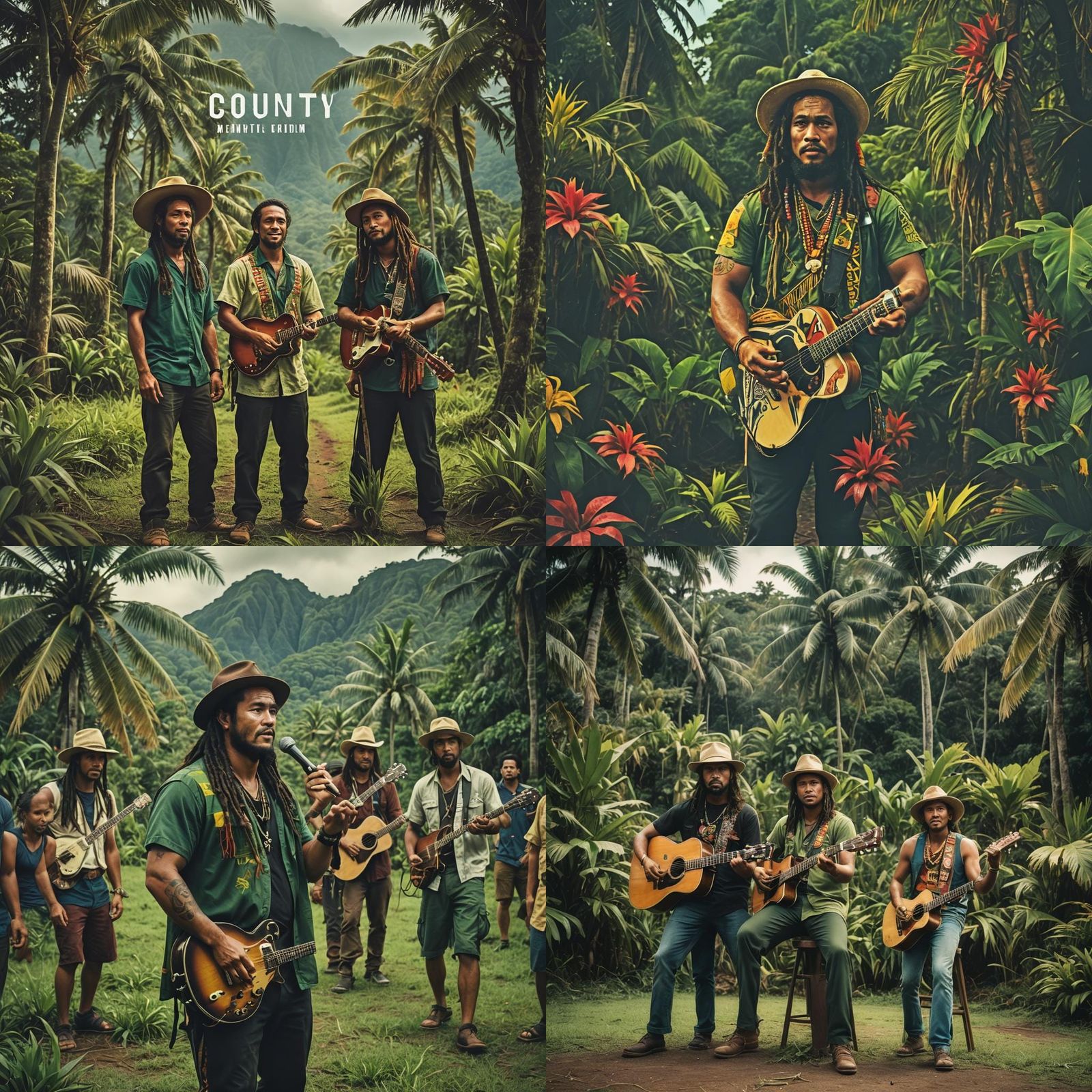 Samoan Country Album Cover in Reggae Colors