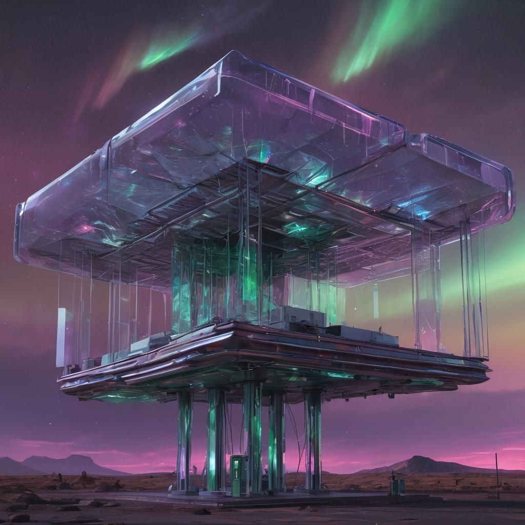 Astral Alien Gas Station: Holographic Crystal Structure