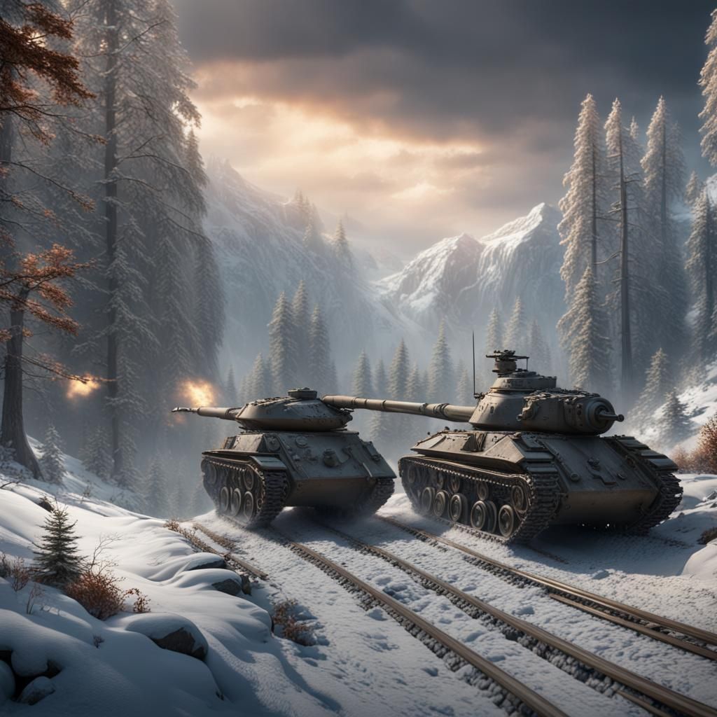 Detailed Matte Painting of the Battle of the Bulge