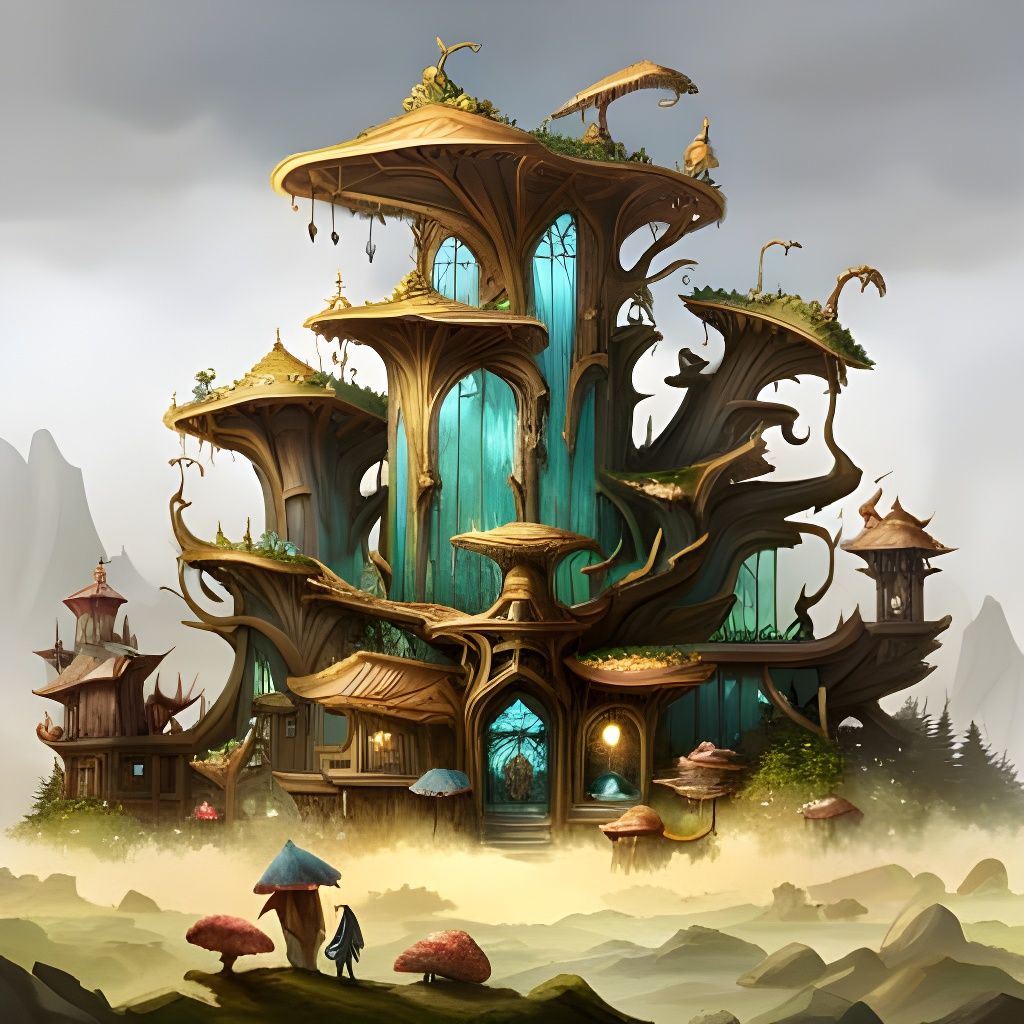 Crystal Shop in Fairy Forest, Fantasycore Art