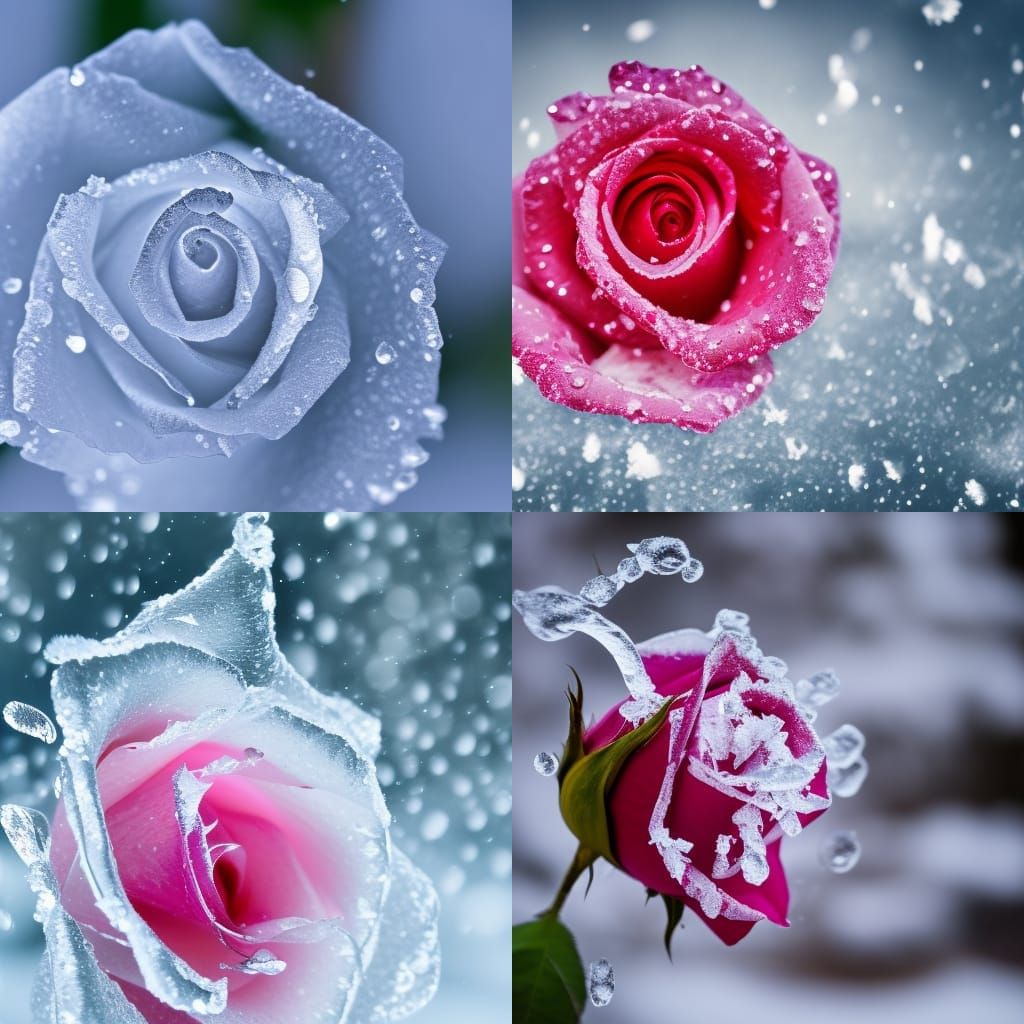 Icy Rose: Sparkling Frozen Petals in High Detail