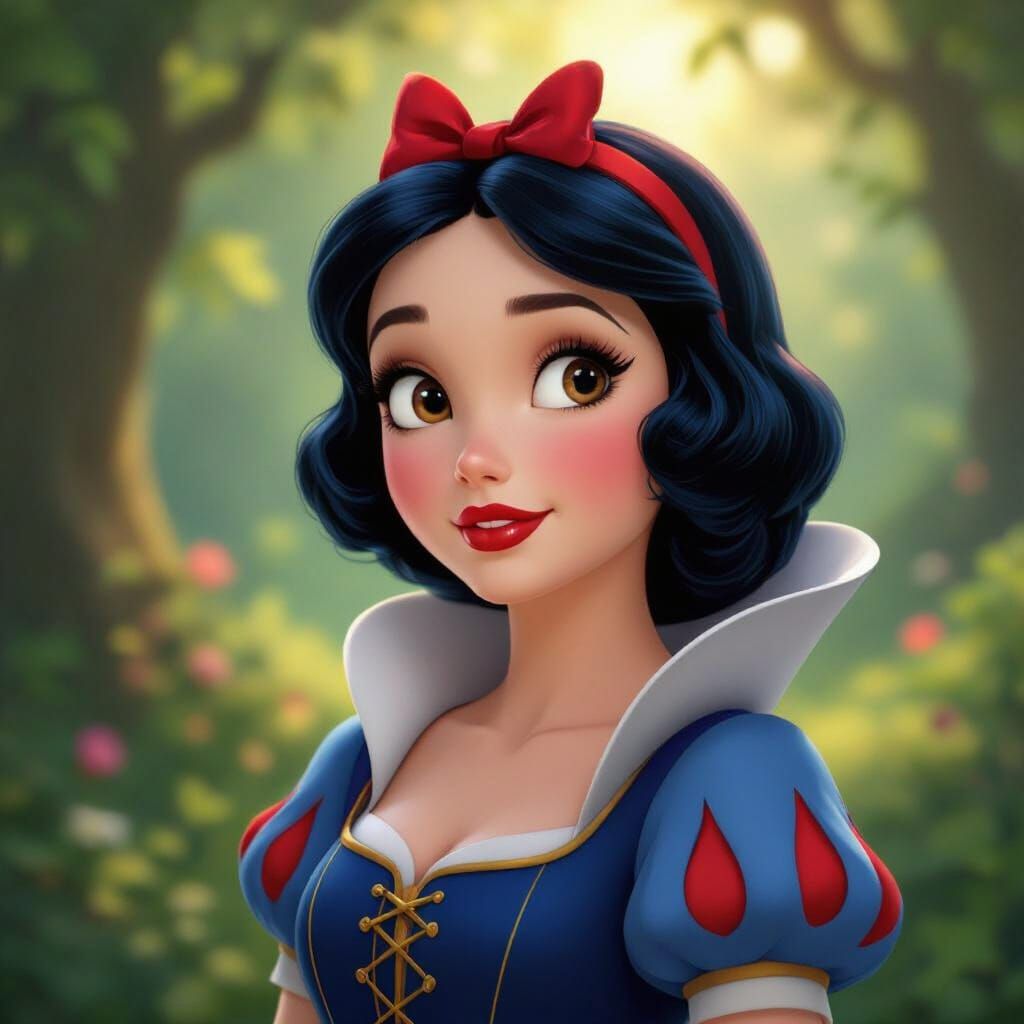 Disney Style 3D Snow White in Enchanted Forest