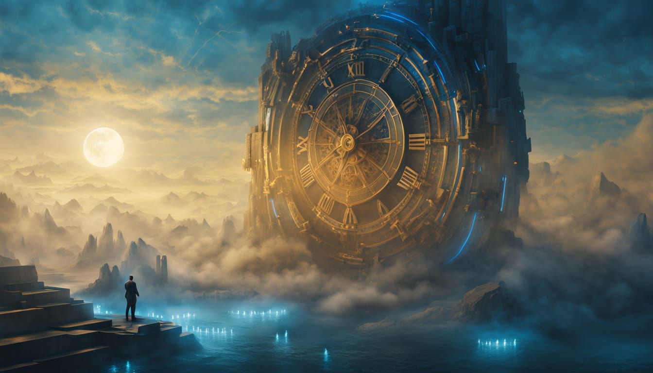 DaVinci's Time Machine: A Hyperrealistic Digital Painting