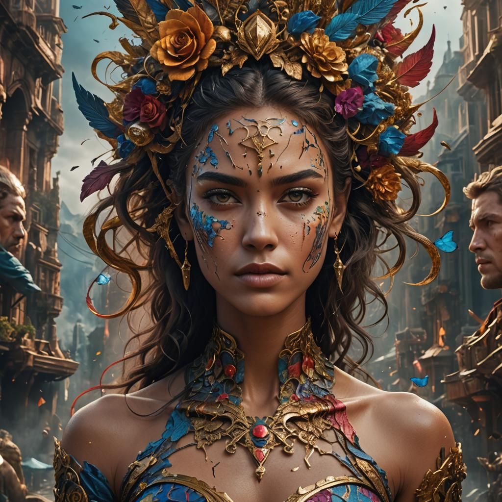 Celebrity Face Swap: Detailed Matte Painting in 8K