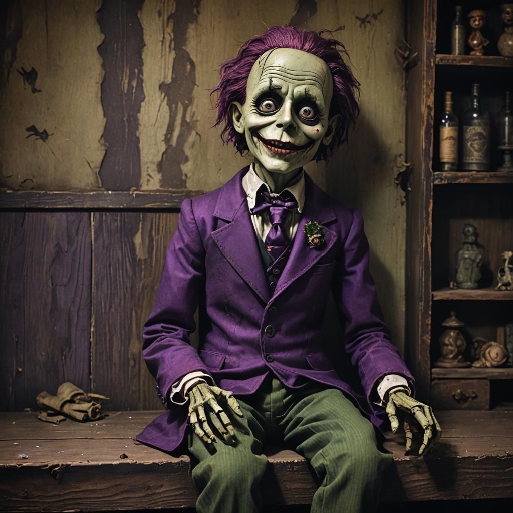Creepy Ventriloquist Dummy in Dark Fantasy Style