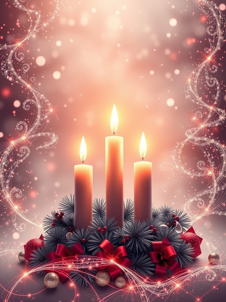 A Whimsical Victorian Christmas Scene in Vibrant Fractal Col...