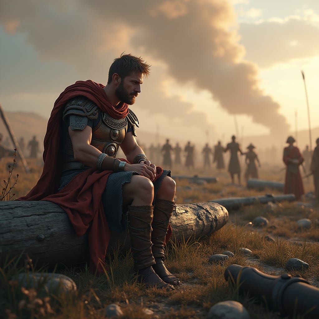 Epic Battle Landscape in Fantasy Art Style