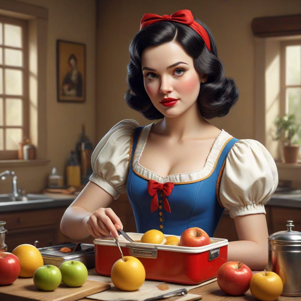 Vintage Homemaker in 1950s Kitchen