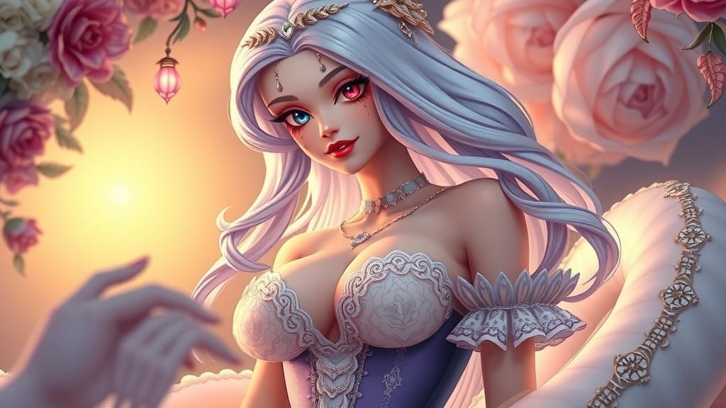 Ethereal Beauty in Elegant Rococo Attire