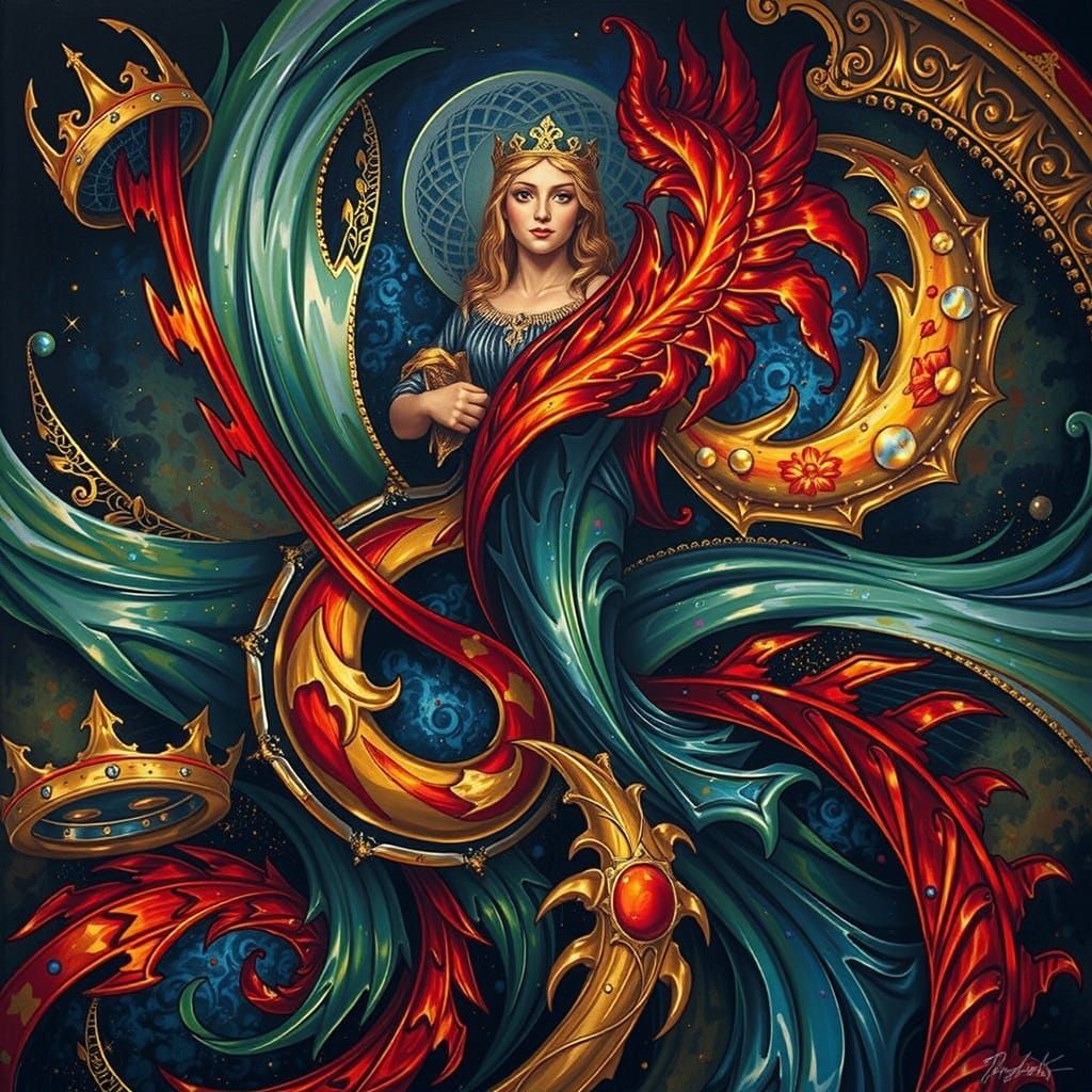 Opulent Filigree Sculpture with Vivid Reflections