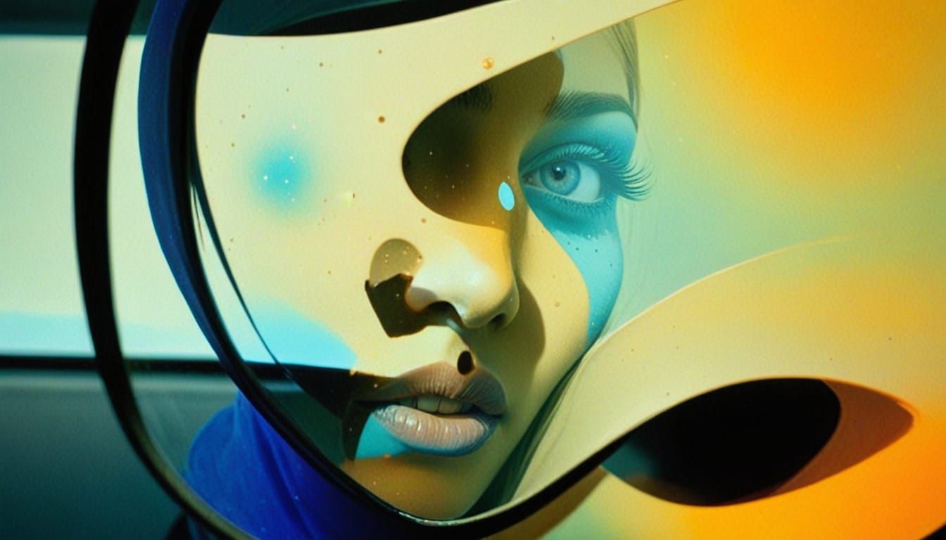 Surreal Portrait of Loneliness with Stardust