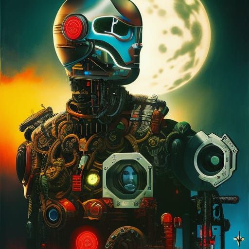 Reverse Cyborg in Pop Art Style