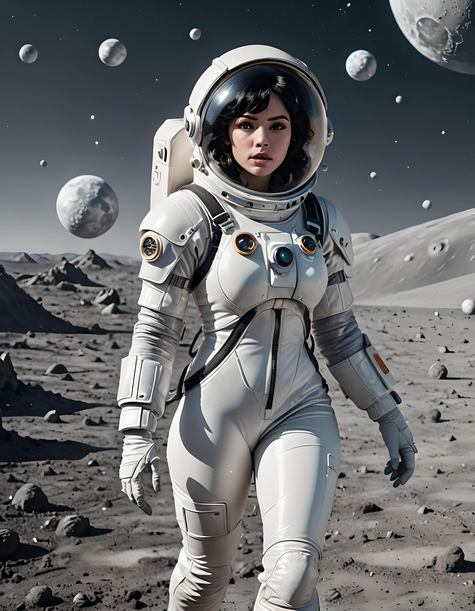 Astronaut Running on Moon After Spaceship Crash in 8K