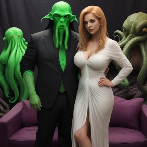 Cthulhu and Companion Image Generated by AI