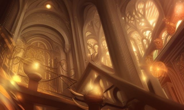 Magical Anime Scene with Stars and Intricate Details