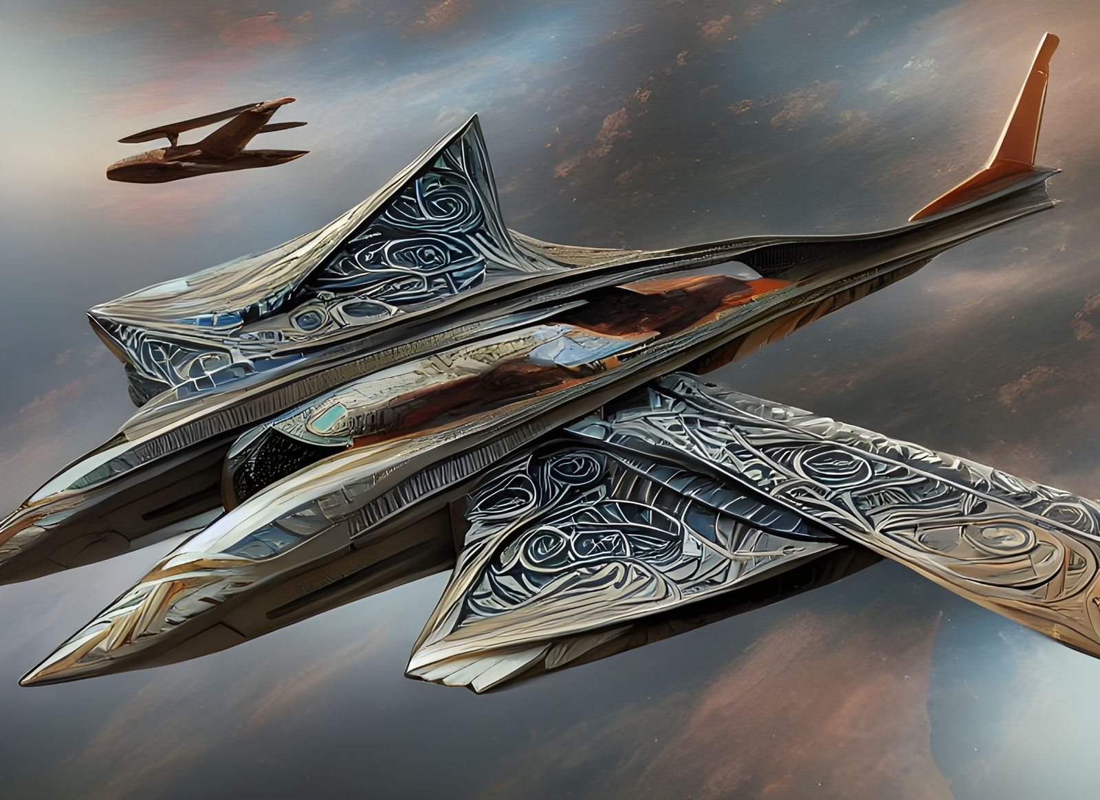 Futuristic Airplanes with Symmetrical Designs