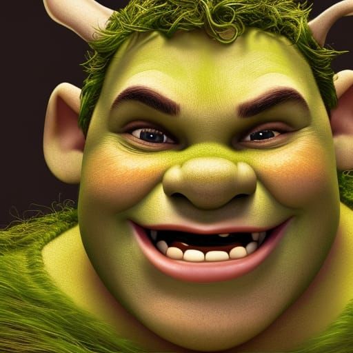 Hyperrealistic Shrek Concept Art with Dramatic Lighting